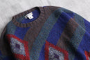 "Burberrys" geometric british wool knit