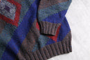 "Burberrys" geometric british wool knit