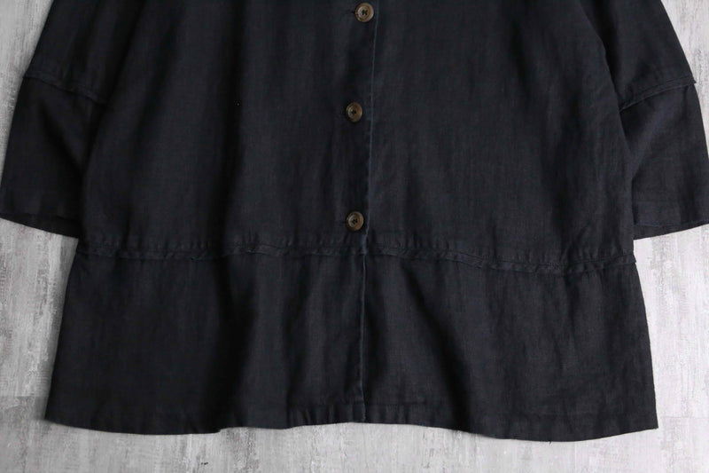 black color linen shirt jacket