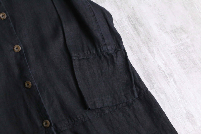 black color linen shirt jacket