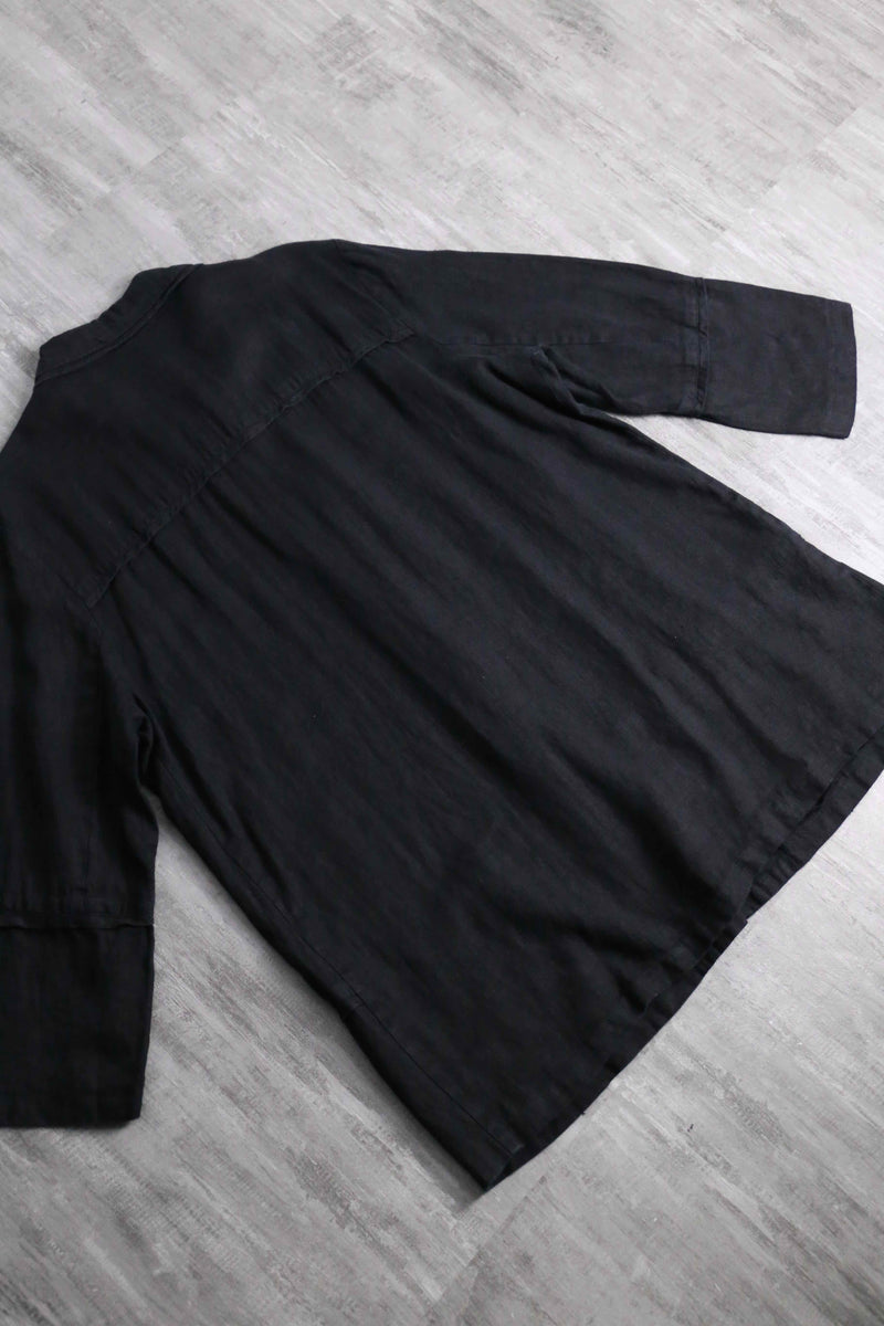 black color linen shirt jacket