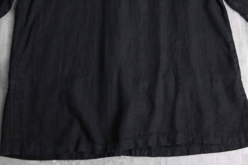 black color linen shirt jacket