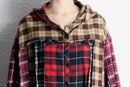 "Re:make" patchwork check shirt hoodie