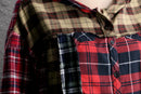 "Re:make" patchwork check shirt hoodie