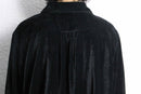 “WHITE STAG” black velours botanical embroidery shirt