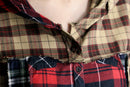 "Re:make" patchwork check shirt hoodie