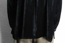 “WHITE STAG” black velours botanical embroidery shirt