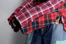 "Re:make" patchwork check shirt hoodie
