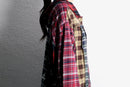 "Re:make" patchwork check shirt hoodie
