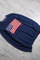 “CHAPS” stars and stripes cotton knit sweater