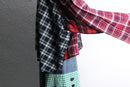 "Re:make" patchwork check shirt hoodie