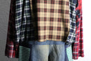 "Re:make" patchwork check shirt hoodie