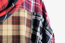 "Re:make" patchwork check shirt hoodie