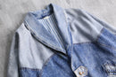oversized chemical denim shawl jacket
