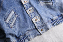 oversized chemical denim shawl jacket