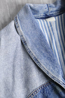 oversized chemical denim shawl jacket