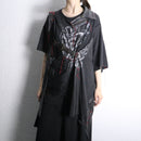 "Re:make" leather docking skull graphic Tee
