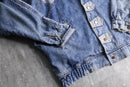 oversized chemical denim shawl jacket