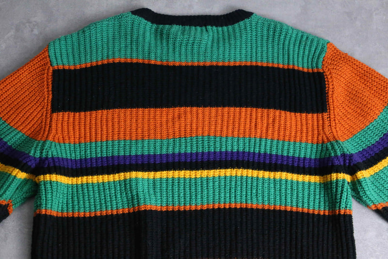 Italian taste multi color border knit