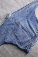 oversized chemical denim shawl jacket