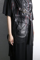 "Re:make" leather docking skull graphic Tee