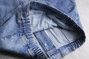 oversized chemical denim shawl jacket