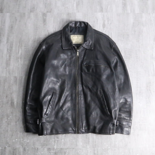 black leather sports jacket