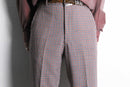 70's tattersall check poly flare pants