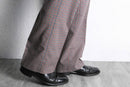 70's tattersall check poly flare pants