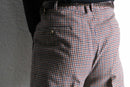 70's tattersall check poly flare pants