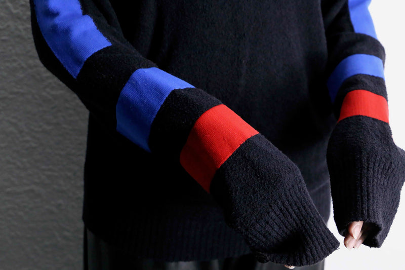 "DIESEL" cotton × nylon thin design knit