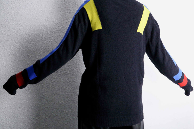 "DIESEL" cotton × nylon thin design knit