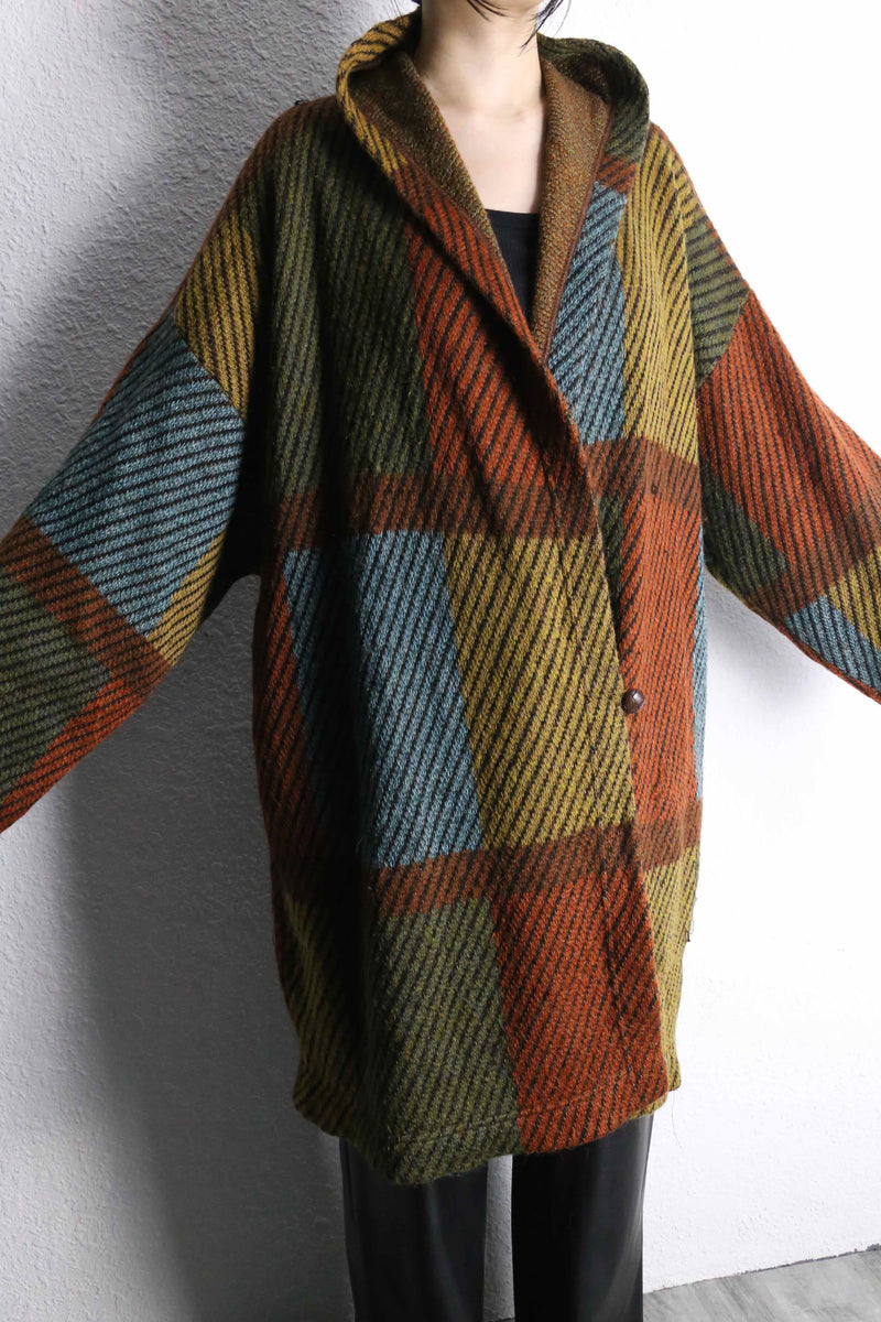 panel switch pattern design knit coat