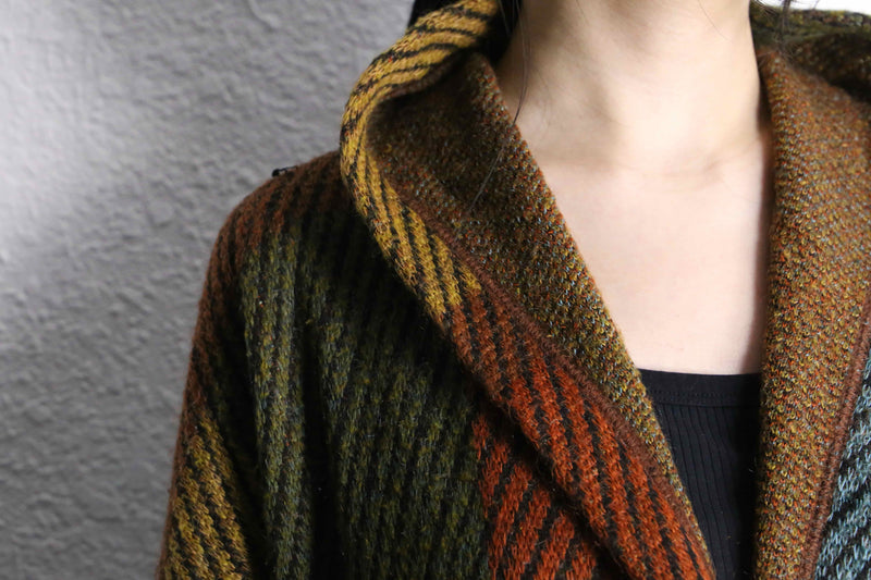 panel switch pattern design knit coat