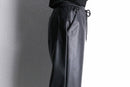 black fake leather wide straight pants