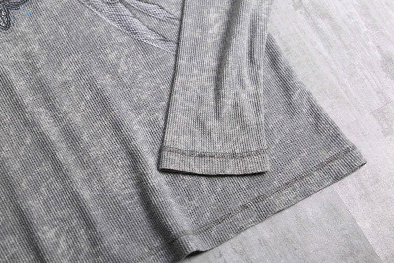 y2k design waffle textile L/S tee