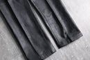 genuine leather black straight pants