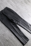 genuine leather black straight pants