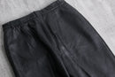 genuine leather black straight pants