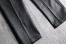 genuine leather black straight pants