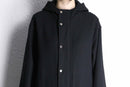 black single long hood coat