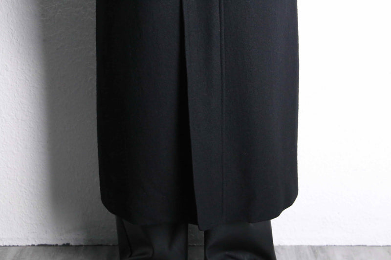 black single long hood coat