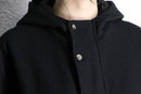 black single long hood coat