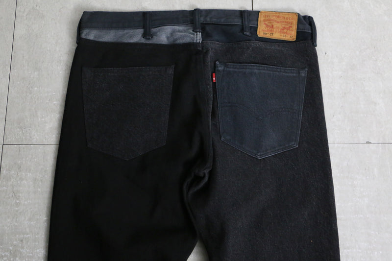 “Levi’s” 501 black switch design denim pants