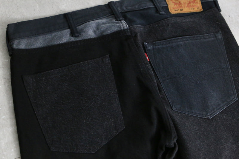 “Levi’s” 501 black switch design denim pants