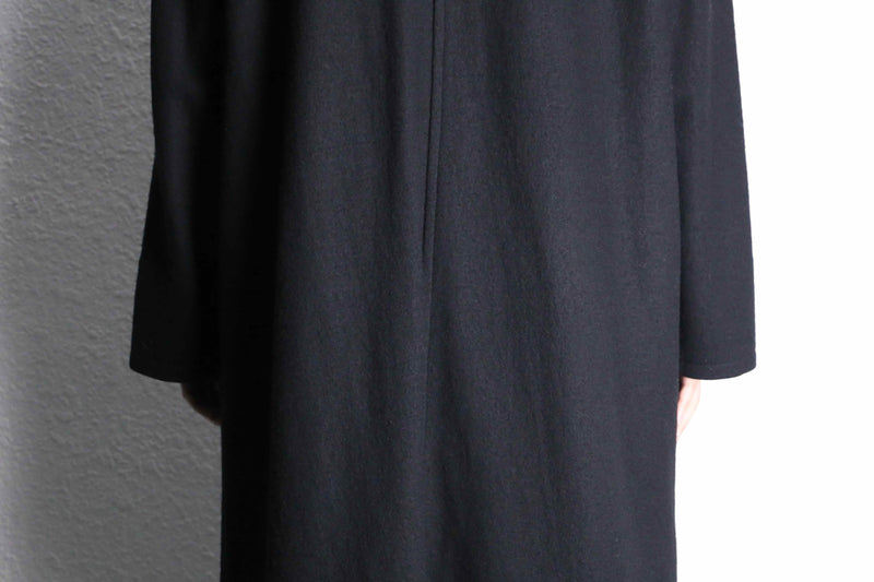 black single long hood coat