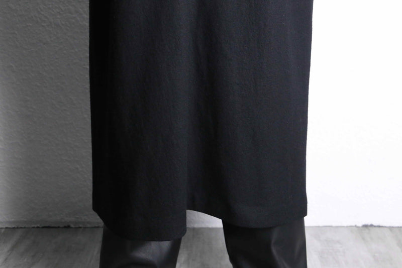 black single long hood coat