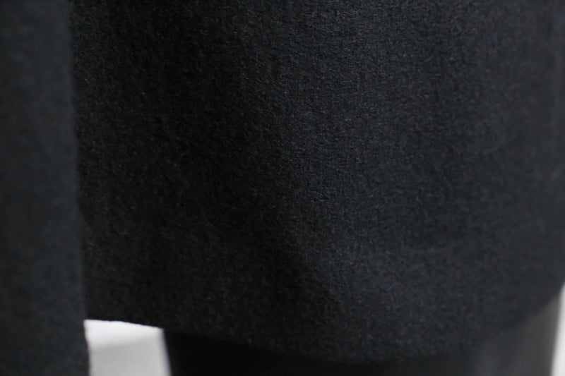 black single long hood coat