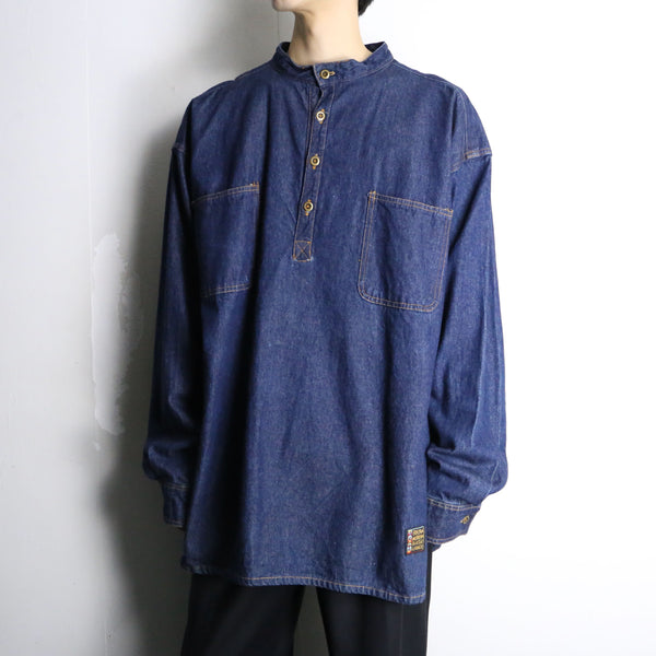 indigo blue loose denim shirt