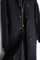 black single long hood coat